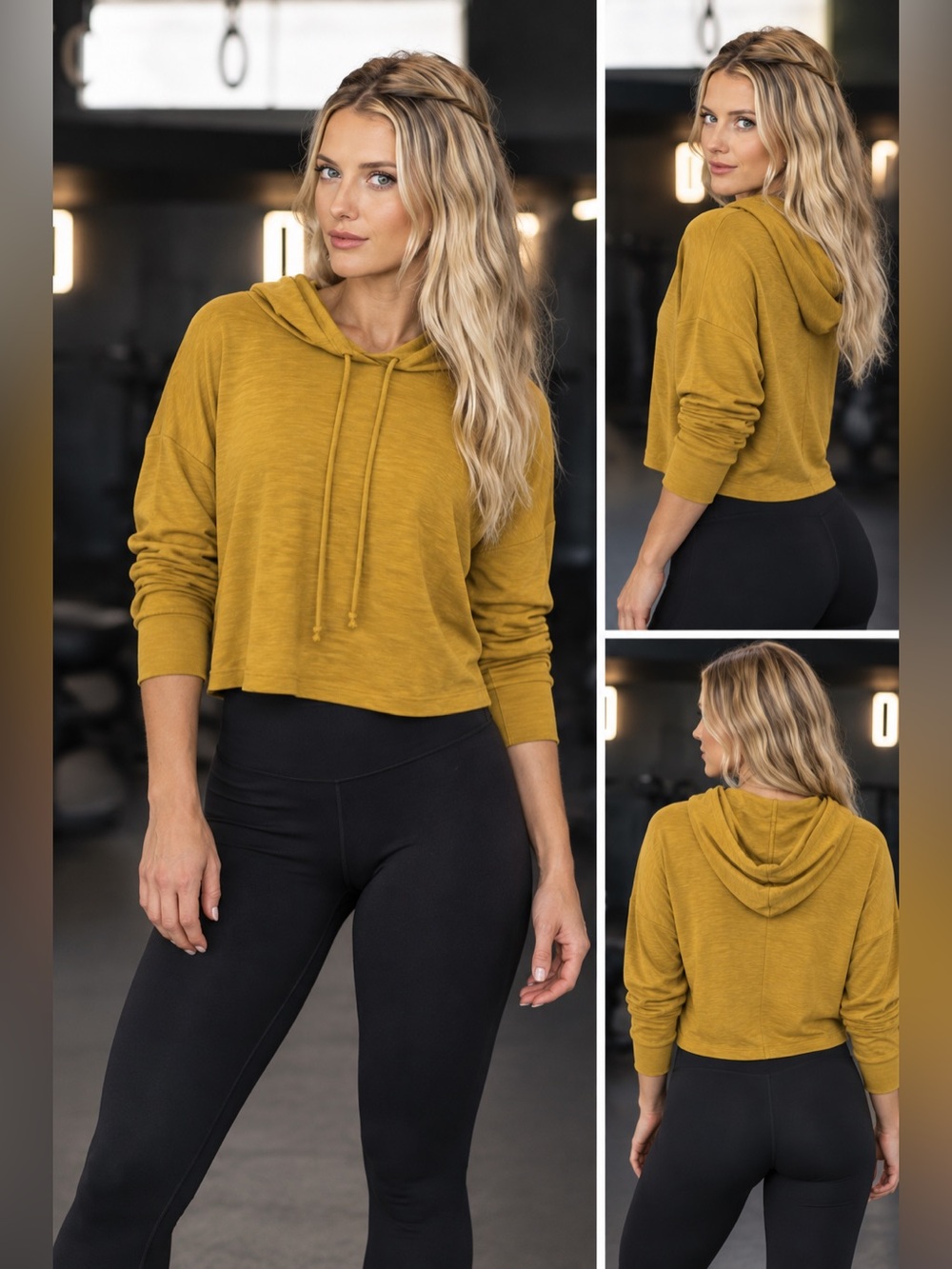 NWOT 🍂 Golden Mustard Cropped Hoodie by Charlotte Russe 🍂